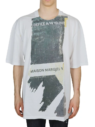 Shop Maison Margiela Oversized Printed T-shirt In White