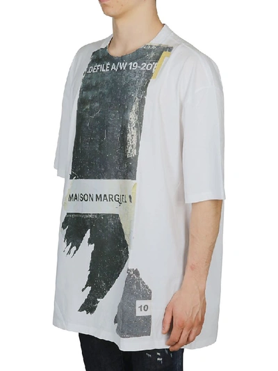 Shop Maison Margiela Oversized Printed T-shirt In White