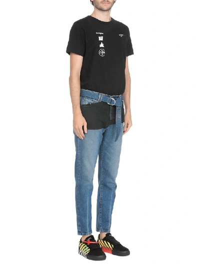 Shop Off-white Slim Jeans In Dark Blue