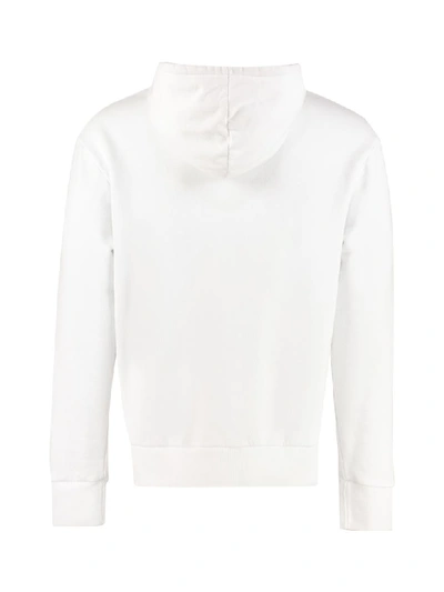 Shop Maison Kitsuné Logo Detail Cotton Sweatshirt In White