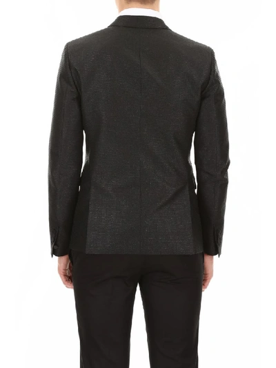 Shop Dsquared2 Lamé Tuxedo Jacket In Black (black)