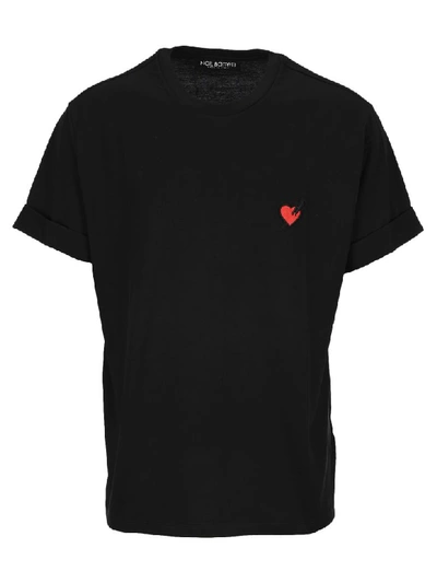 Shop Neil Barrett Heart Patch T-shirt In Black
