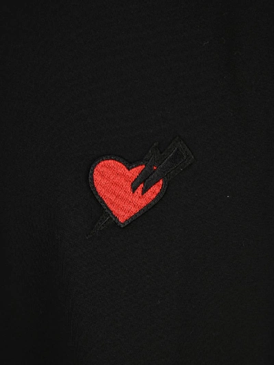 Shop Neil Barrett Heart Patch T-shirt In Black