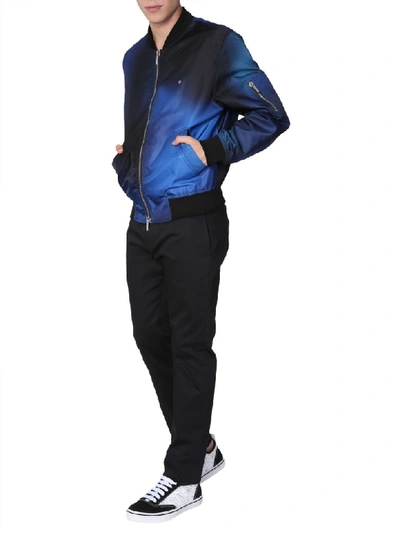 Shop Dior Jacket With Graded Print In Blu