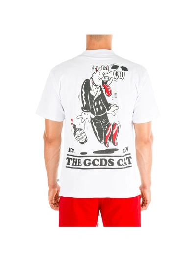 Shop Gcds Cat T-shirt In Bianco