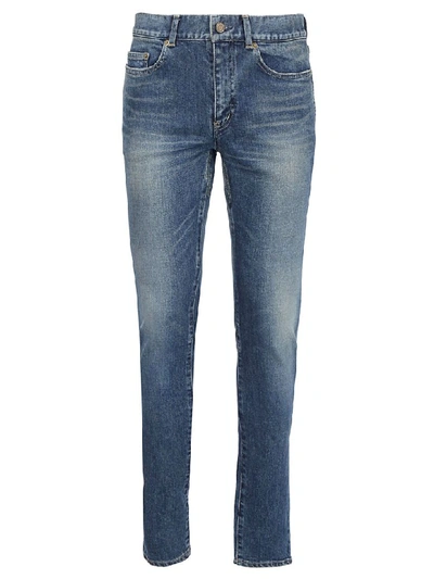 Shop Saint Laurent Jeans In Sandy Blue