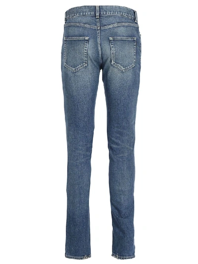 Shop Saint Laurent Jeans In Sandy Blue