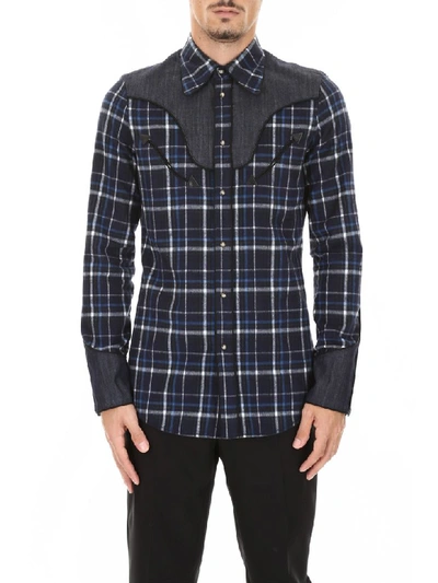 Shop Dsquared2 Check Cowboy Shirt In Multi (blue)