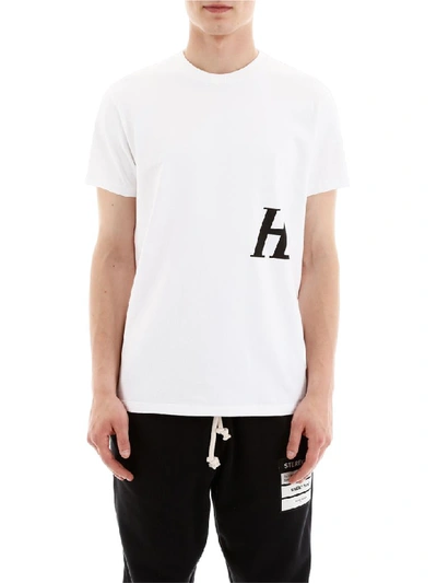 Shop Helmut Lang Logo T-shirt In Chalk White (white)