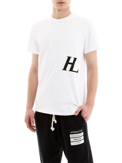 Shop Helmut Lang Logo T-shirt In Chalk White (white)