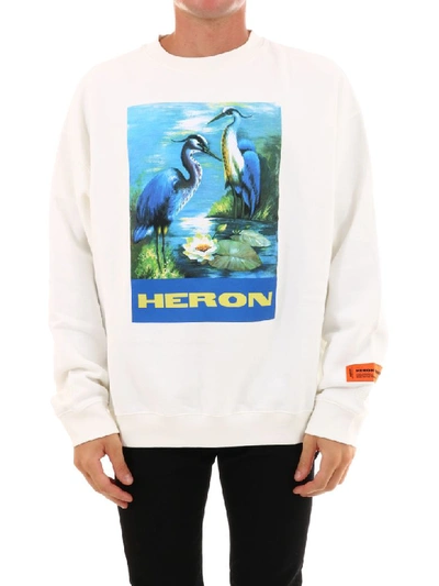 Shop Heron Preston Sweatshirt Heron Print In White