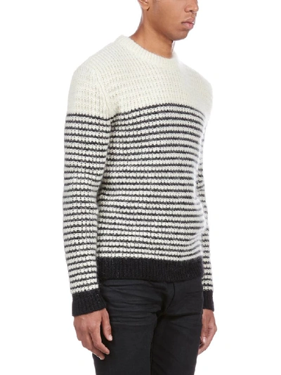 Shop Saint Laurent Sweater In Nature/noir