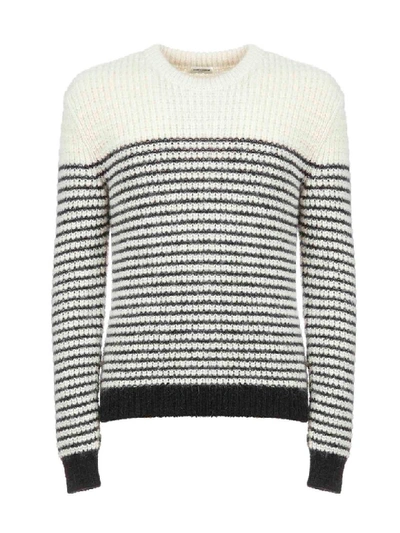 Shop Saint Laurent Sweater In Nature/noir