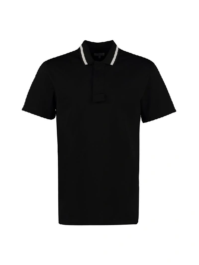 Shop Lanvin Short-sleeved Cotton Polo Shirt In Black