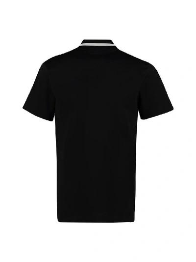 Shop Lanvin Short-sleeved Cotton Polo Shirt In Black