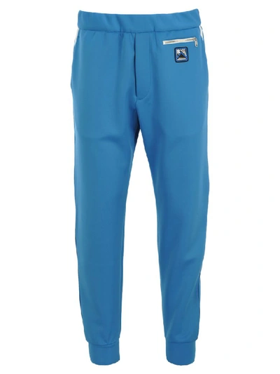 Shop Prada Logo Track Pants In Light Blue