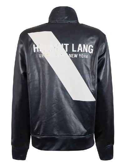 Shop Helmut Lang Logo Printed Track Jacket In Basalt Black