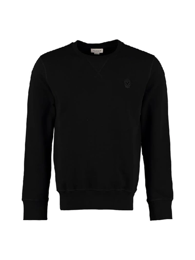 Shop Alexander Mcqueen Skull Patch Cotton Sweatshirt In Black