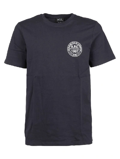 Shop A.p.c. T-shirt Ollie In Iak Dark Navy