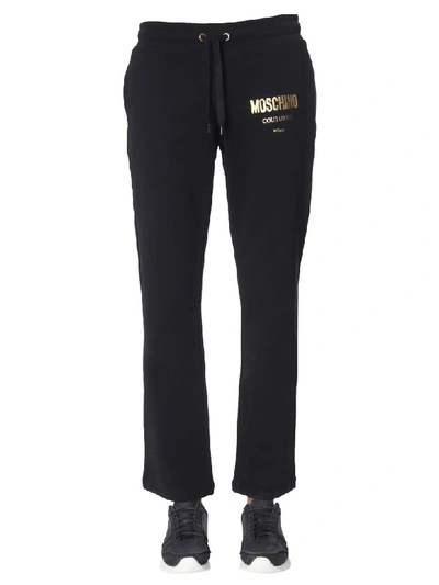 Shop Moschino Jogging Pants In Nero