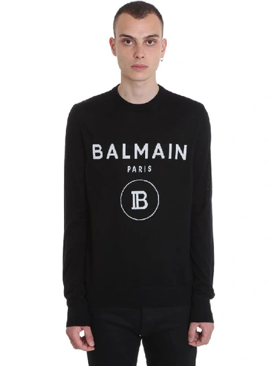 Shop Balmain Knitwear In Black Wool