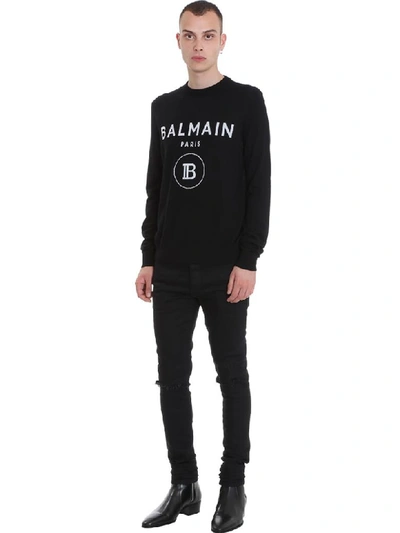 Shop Balmain Knitwear In Black Wool