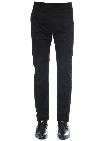 Shop Saint Laurent Black Cotton Chino Trousers