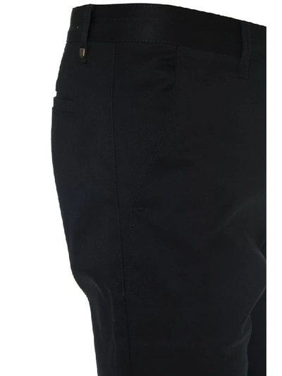 Shop Saint Laurent Black Cotton Chino Trousers