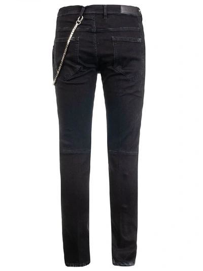 Shop Neil Barrett Chain Detail Jeans In Black