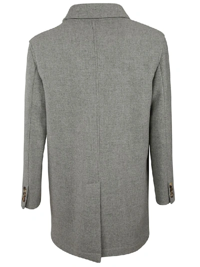 Shop Brunello Cucinelli Double Breasted Coat In Light Grey