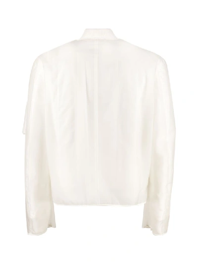 Shop Helmut Lang Padded Bomber Jacket In White