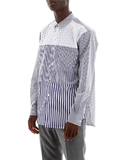 Shop Comme Des Garçons Shirt Striped Shirt In Navy Mix (blue)
