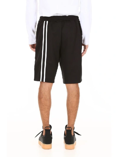 Shop Helmut Lang Bermuda Shorts With Bands In Black White (black)