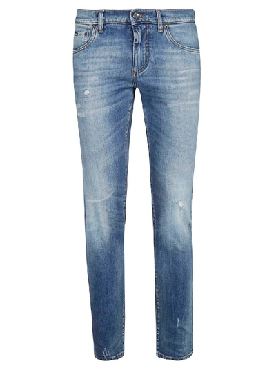 Shop Dolce & Gabbana Distressed Jeans In Blue