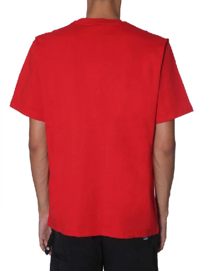 Shop Msgm Round Neck T-shirt In Rosso