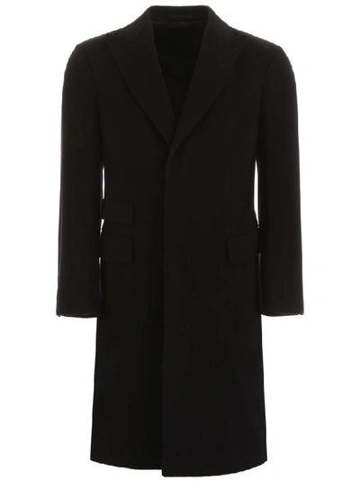 Shop Z Zegna Classic Wool Coat In Black Sld (black)