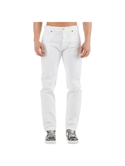Shop Versace Elvis Jeans In Bianco
