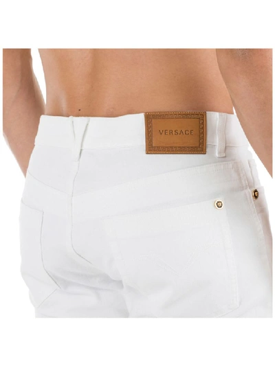 Shop Versace Elvis Jeans In Bianco