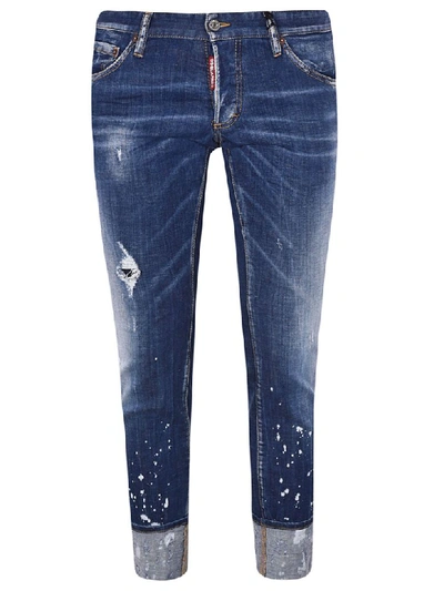 Shop Dsquared2 Distressed Skinny Jeans In Blue