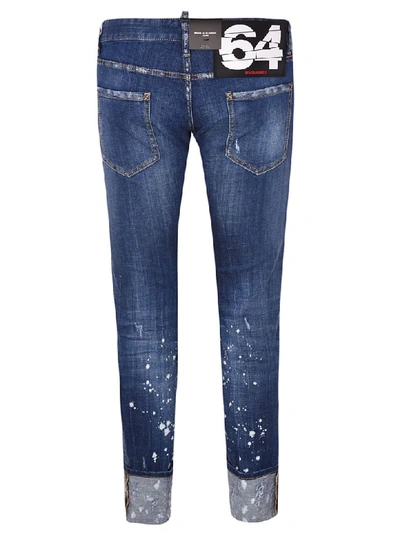 Shop Dsquared2 Distressed Skinny Jeans In Blue