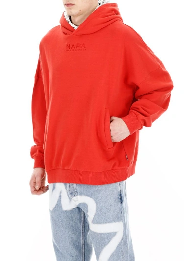Shop Napa By Martine Rose Hoodie With Detachable Insert In Red (red)