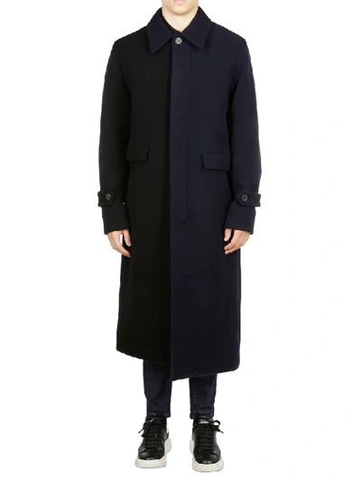 Shop Loewe Single-breasted Coat In Navy Blue