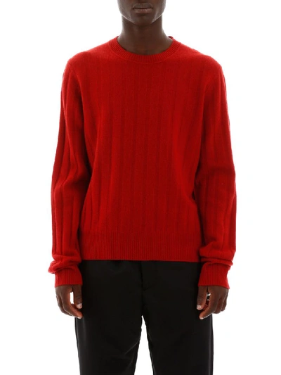 Shop Helmut Lang Ribbed Pull In Lava (red)