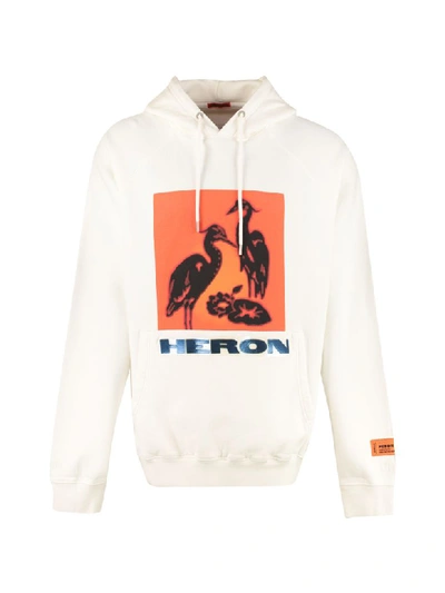 Shop Heron Preston Cotton Hoodie In White