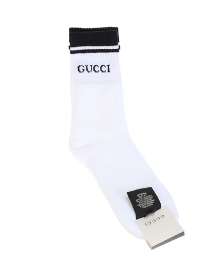 Shop Gucci Cotton Socks In Bianco