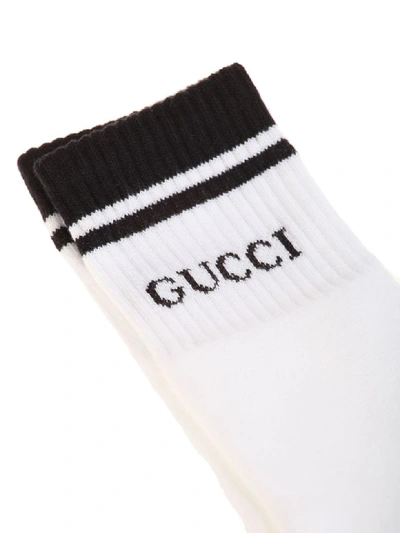 Shop Gucci Cotton Socks In Bianco