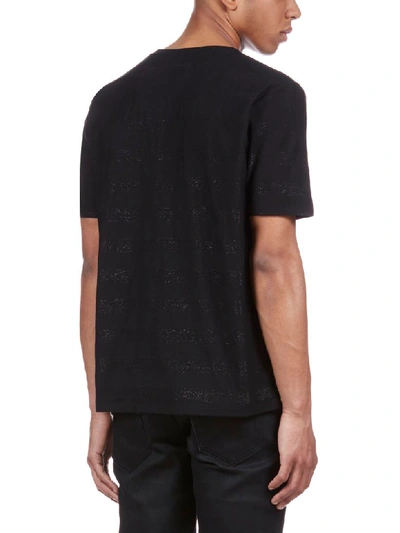 Shop Saint Laurent Short Sleeve T-shirt In Noir/noir Brillant