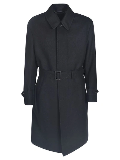 Shop Tom Ford Belted Waist Coat In Black