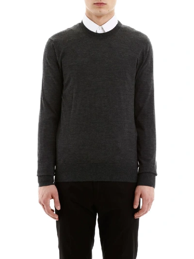 Shop Dolce & Gabbana Shaved Wool Pullover In Canna Di Fucile Scuro (grey)