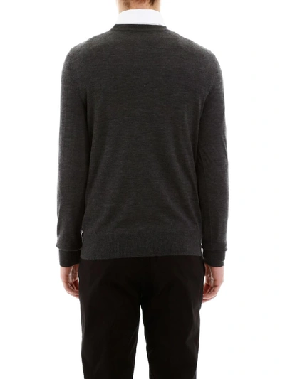 Shop Dolce & Gabbana Shaved Wool Pullover In Canna Di Fucile Scuro (grey)
